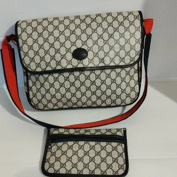 Gucci Blue Messenger Bag/Wallets Authentic Vintage - Picture 5 of 16